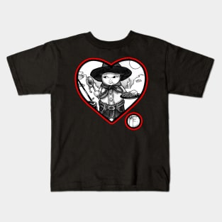 The Little Cowboy - Red Outlined Version Kids T-Shirt